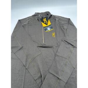 NEW BROWNING MERINO WOOL 1/4 ZIP HUNTING SHIRT - MAJOR BROWN SIZE L